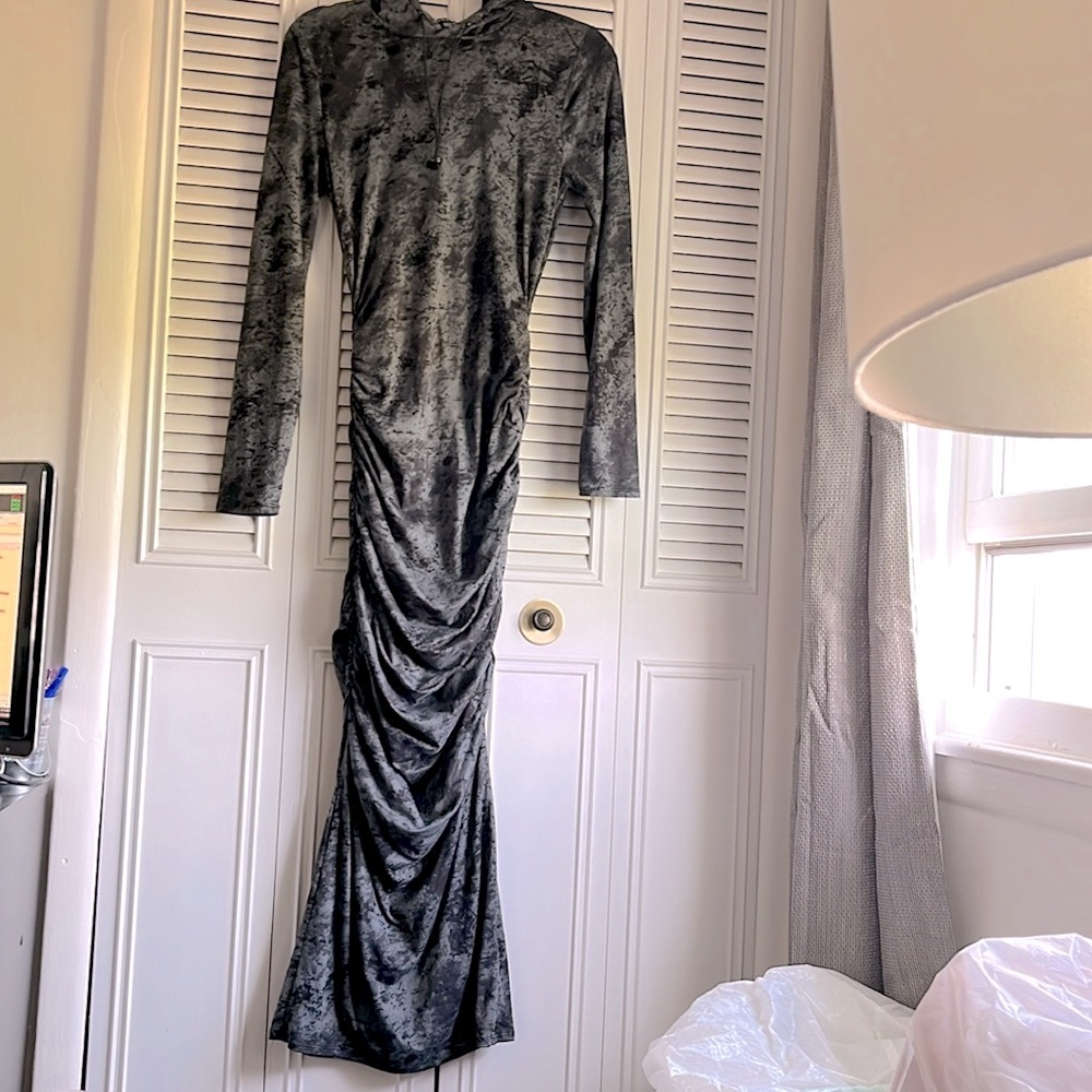 Fashion Nova Charcoal Maxi Dress